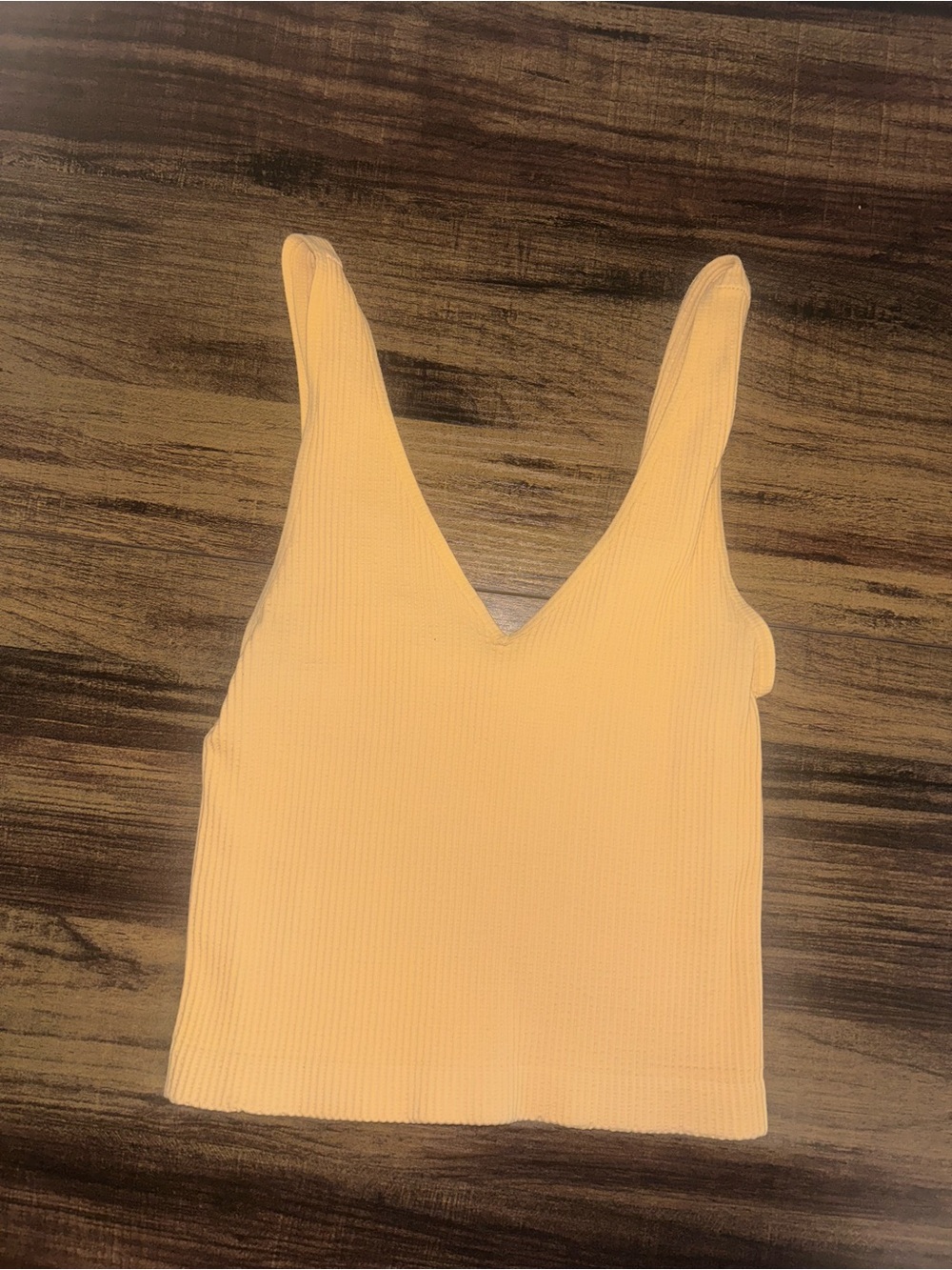 Pitaya Ribbed V-Neck Tank Top - Light Peach